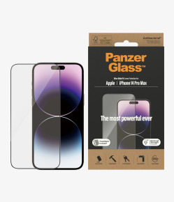 Оригинален скрийн протектор от закалено стъкло PanzerGlass Ultra-Wide Fit Antibacterial за Apple iPhone 14 Pro Max 6.7 напълно покриващ черен кант актибактериален